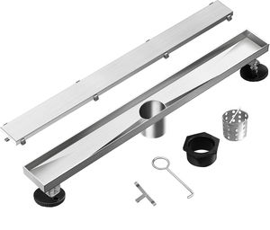 Extension d'insertion <span class=keywords><strong>de</strong></span> tuile brossée rectangulaire longue et linéaire en acier personnalisée <span class=keywords><strong>de</strong></span> taille Fanda Drain <span class=keywords><strong>de</strong></span> sol SS304 avec couvercle d'insertion <span class=keywords><strong>de</strong></span> tuile 2-en-1 - Product Image 1