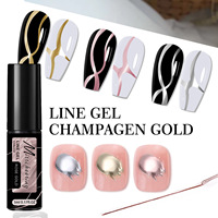 Nouveau gel métallique à tirer pour nail art, gel de dessin de lignes métalliques en or et argent classiques, gel UV en gros pour ongles en gel