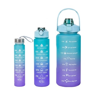 Xách tay 3pcs Gradient màu motivational thể thao cốc nước 3 1 Bộ-2000ml 900ml 280ml chai nước phòng tập thể dục cắm trại ngoài trời - Product Image 3