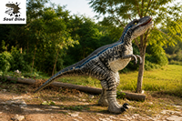 Costume de dinosaure Velociraptor réaliste pour adulte, avec pattes cachées, léger, taille réelle, pour centre commercial, avec fonction rugissement