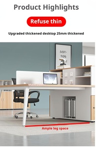 Mobiliario de oficina moderno modular personalizado escritorios de ordenador convertibles estaciones de trabajo para uso de oficina escalables para un espacio de trabajo óptimo - Product Image 3