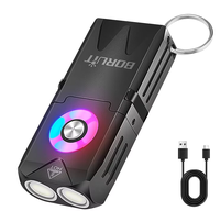Senter Mini EDC LED Tahan Air IP65 USB Isi Ulang dengan Sinar yang Dapat Disesuaikan, Jangkauan 100m, SOS/Kedip, 1000 Lumens, Aluminium
