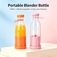 Mixeur portable électrique avec 6 lames, design bouteille rechargeable, mini et portable, pour jus, bouteille colorée
