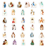 Autocollants Découpés Imperméables en Vinyle sur le Thème de la Religion (Jésus, Marie, Saints) – Lot d'Autocollants PVC Auto-adhésifs de Dessins Animés pour Étui de Bible