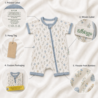 Combinaison en bambou personnalisée avec fermeture éclair, 0-3 ans, pyjama bébé naturel, OEM