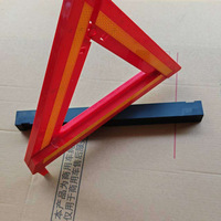 Triangle de signalisation réfléchissant pliable rouge et jaune, double couche, base robuste, pour voiture, camion, urgence routière