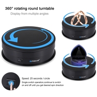 Vente d'usine PULUZ Socle rotatif de présentation à vitesse réglable USB ABS de 15 cm, plateau tournant pour la photographie