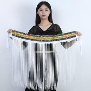 Jh551 Bufanda Tribal de Cadera para Danza del Vientre para Mujer con Flecos, Cortador de Cadena de Franela para Máquina Overlock - Product Image 5