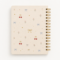 Carnet à spirales personnalisé avec couverture rigide, fenêtre découpée et impression dorée – Journal personnalisé