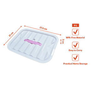 Caja de Almacenamiento Plegable de Plástico PP de 6L, Multicolor, con Tapa Impermeable y Hermética, Diseño Moderno, Organizador Portátil, Ecológico - Product Image 4