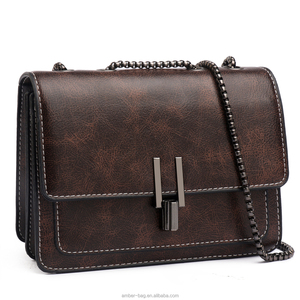 Trendy Fashion Lady PU Leather Women Purse and <strong>Handbags</strong> With <strong>Chain</strong> Retro Women's <strong>Designer</strong> <strong>Handbag</strong> Purses for Girls - Product Image 1