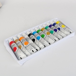 Juego de pintura al óleo de acuarela profesional de <span class=keywords><strong>12</strong></span> tubos para adultos y niños artistas principiantes 12ml 0,4 oz suministros de pintura - Product Image 3