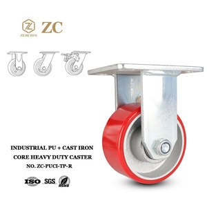 Heavy Duty 4'' 5'' 6 "8" Ferro Fundido <span class=keywords><strong>PU</strong></span> Roda Rodízio <span class=keywords><strong>Industrial</strong></span> Trolley Máquinas Rodas Rodízio <span class=keywords><strong>PU</strong></span> Roda Rígida Fixa Rodízio Giratório - Product Image 2