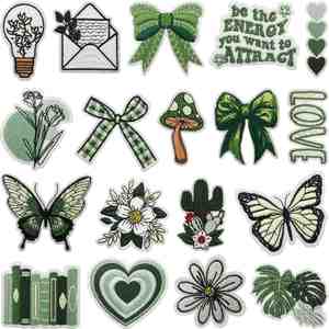 Parches Termoadhesivos Bordados de Fieltro No Tejido Hechos a Mano con Diseño de Hada de Flores Verdes para Sombreros, Bolsos, Ropa y Regalos - Personalizables - Product Image 1