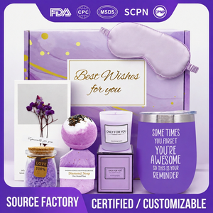 Coffret Cadeau Bain Parfumé Floral OEM/ODM avec Bougie Parfumée, Savon, Sels de Bain, Masque pour les Yeux et Gobelet - Cadeau Saint-Valentin Anniversaire - Product Image 6