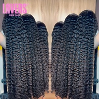 13x6 Raw 30 Inch Lace Frontal Invisi-String Glueless 360 Full HD Lace Front Wig Rambut Asli Manusia India Burma Model Keriting Bergelombang