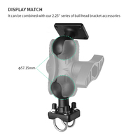 Bras à double douille de 13cm de longueur courte 2.25 "compatible avec le support RAM en alliage d'aluminium VIN-D-13