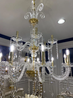 Lustre de salon en verre courbé pour décoration de la maison Luminaire élégant