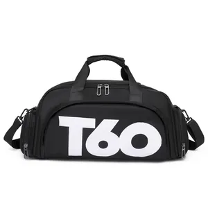 Tas bagasi olahraga portabel T60, tas koper tahan air kapasitas besar, tas bepergian olahraga luar ruangan modis trendi