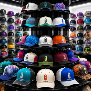 Casquette de baseball en coton Hanway à 5 ou 6 panneaux non structurés, bicolore, avec logo brodé 3D personnalisé pour homme - Product Image 1