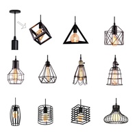 E27 Base lampade a sospensione nordiche in ferro Loft gabbia piramide lampadari per interni lampada a sospensione moderna lampada a sospensione in metallo industriale