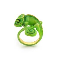 Bague Lézard en Acier Inoxydable Plaqué Or 18K, Étanche et Inaltérable, Marque Fanhua, Tendance et Élégante