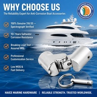 Raccord tubulaire articulé en acier inoxydable 316 pour cadre de bimini marin, 22 mm (7/8 pouce), avec goupille de verrouillage à dégagement rapide, accessoires de quincaillerie pour yachts et bateaux