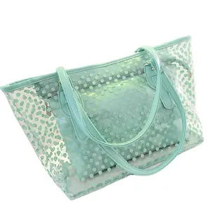 다채로운 투명 Pvc 가방 비치 핸드백 여성 투명 가방