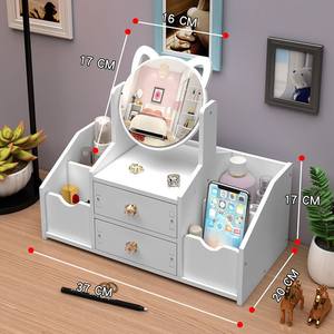 Miroir Rond Blanc Multifonctionnel de Luxe Nordique avec Support de Rangement pour Maquillage et Soins de la Peau, Article Ménager en Gros - Product Image 6