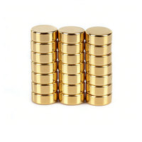 D6*4mm Magnet Batangan Neodymium NdFeB Berlapis Emas untuk Industri, Kemasan Kotak Perhiasan, Lencana, Bros, Aksesoris Pemasangan Perhiasan
