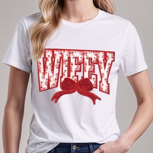 Big Wifey fer sur lettres patchs réparation décorative Chenille brodé Patch personnalisé coudre pour vêtements chemises <span class=keywords><strong>Tiktok</strong></span> vente - Product Image 5