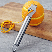 Roestvrijstalen citroenschiller met 5-gaats raspkop, citrus schilmesje, kanaalmes voor keuken, cocktailgarnituur, baraccessoires