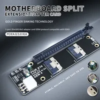 Adaptador de ranura SlimSAS 8i x2 a PCIe 4.0 x16 de 2 puertos, tarjeta elevadora SFF8654 GEN4 para tarjeta gráfica de red, tarjeta de video GPU, cable de alimentación de 6 pines