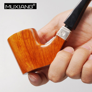 MUXIANG Tobacco Pipe Bent Type Solid Wood 3mm Filter Men's Smoking Pipe - Product Image 2