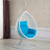 Sunway vente en gros extérieur jardin balcon rotin osier hamac suspendu balançoire panier chaise patio oeuf dosette chaise support métal