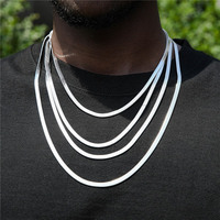 Vente chaude Bijoux 3mm 4mm 5mm Femme Homme PVD Or Chevrons Serpent Lien Chaîne En Acier Inoxydable Plat Serpent Collier Ras Du Cou
