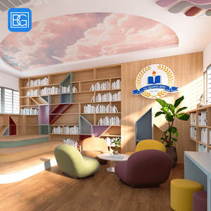 Уникальная школьная библиотека, деревянные полки, мебель, витрина, библиотека, дерево, дизайн интерьера, украшение библиотеки - Product Image 3