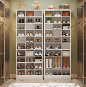 Meuble de rangement à chaussures style ferme, 10 niveaux, en bois et métal, pour entrée, couloir, placard, vente en gros d'usine, personnalisable OEM, grande capacité - Product Image 4