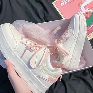 2025 Baskets Blanches Préférées sur Instagram pour Femmes, à Lacets, Tige en PU, Semelle Extérieure en Caoutchouc, Style Campus, Sportif Décontracté, Confortables et Antidérapantes - Product Image 2