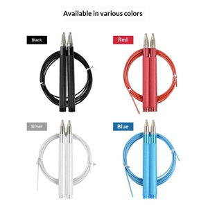 Cuerda de saltar autoblocante de alambre de acero para fitness, deportes, adultos, carreras y examen de admisión escolar, con mango de aleación de aluminio de doble rodamiento - Product Image 2
