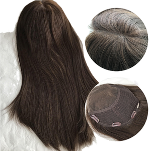 Prótesis de Cabello Humano Natural Virgen Ruso Brasileño con Línea de Cabello de Encaje Judío Invisible Marrón Oscuro para Mujeres - Proveedor de Cabello Humano - Product Image 1