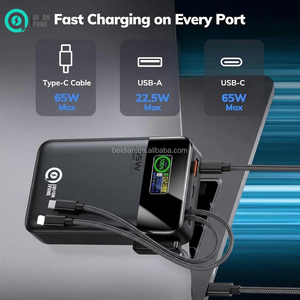 Power Bank Portatile 30000mAh, Ricarica Rapida 65W PD, Cavi Integrati Compatibili Type-C e iOS, Display LED, Batteria Esterna per Laptop - Product Image 4
