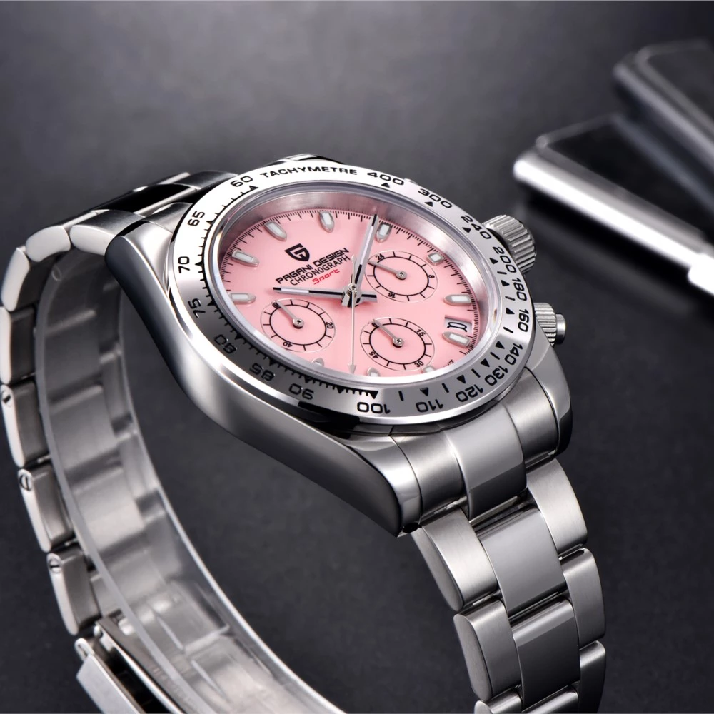 PAGANI DESIGN 1727 Pink Men's Sports Quartz Watch - Luxury