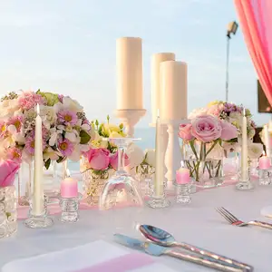 Moda alto colore candelabro Tealight conica portacandele Mukti cristallo funzionale per la casa di nozze arredamento nuovo prodotto