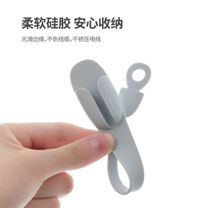 FaSoLa Silicone Cable Clip Grey Self-Adhesive Wire Management Organizer for Phone Charging Cord Power Cord Fixing - Product Image 4
