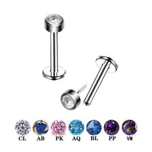 ASTM F136 G23 titane sans fil poussoir Labret goujon nez anneau boucle d'oreille Piercing bijoux agrafe - Product Image 4