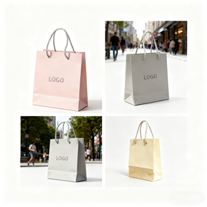 Custom Handmade Eco-Friendly Recycled Materials Kraft <strong>Paper</strong> Luxury <strong>Logo</strong> Screen <strong>Printed</strong> Fur Shopping Gift <strong>Bag</strong> <strong>with</strong> Handles - Product Image 2