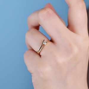 Anillo de Compromiso Clásico de Joyería Fina Exquisita con Diamante Natural de Alta Calidad en Oro Rosa Sólido de 18K Personalizado de Fábrica Directa para Fiesta - Product Image 2