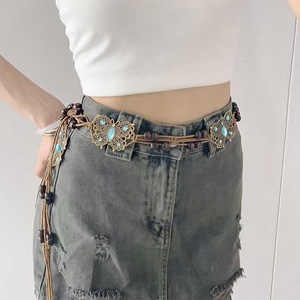<span class=keywords><strong>Ceinture</strong></span> tressée à nœuds style bohème avec strass papillon, style ethnique fait main, pour les vacances décontractées, en alliage - Product Image 4
