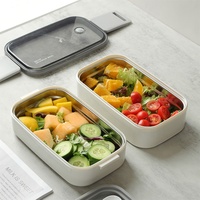 Boîte à bento empilable en métal Inox pour adulte étudiant bureau école acier inoxydable coréen Tiffin Double couche isolée boîte à lunch